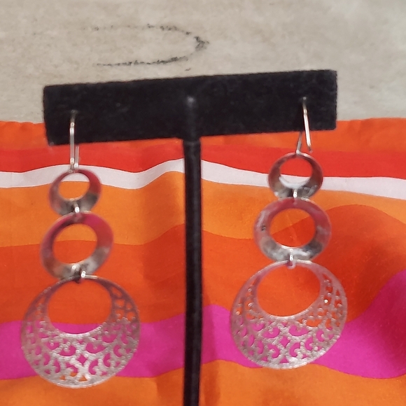 Vintage Sterling Silver Filigree Cascade Earrings - Picture 9 of 14